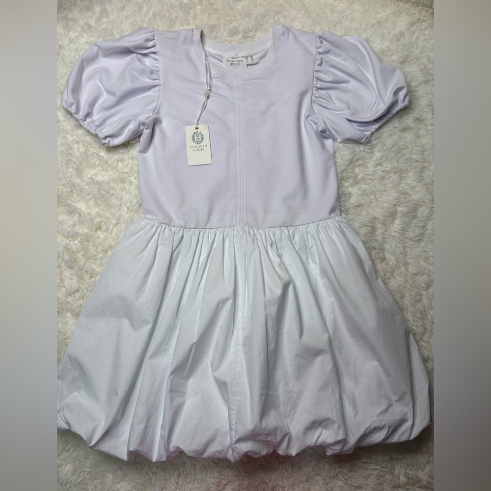 Hyacinth House Tuckernuck Bubble White Puff Sleeve Mini Dress size small NWT - Picture 2 of 10